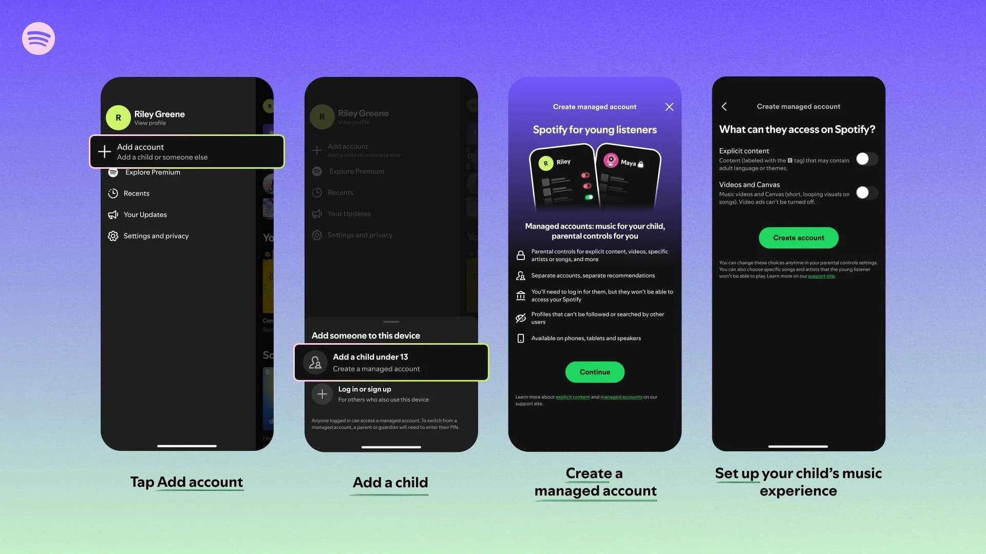 Spotify - konta zarządzane dla młodych słuchaczy, grafika promocyjna